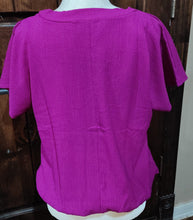Load image into Gallery viewer, WOMEN'S SHORT SLEEVE V-NECK BUBBLE WAIST TOP