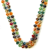 Load image into Gallery viewer, Knotted crystal bead necklace