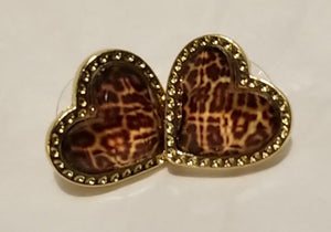 Gem heart studs