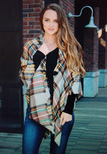 Load image into Gallery viewer, Classic Flannel Poncho with Toggle Closure
