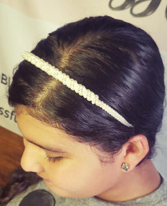 Faux pearl beaded headband