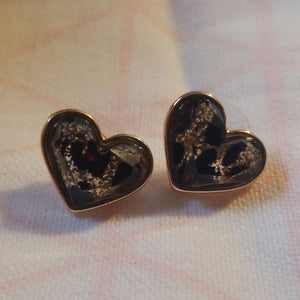 Gem heart studs