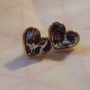 Gem heart studs