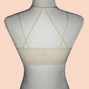 Floral Cutout Seamless Crop Top (Ivory)