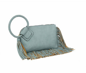 Clutch fringed evening purse