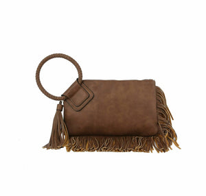 Clutch fringed evening purse