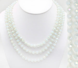 Knotted crystal bead necklace