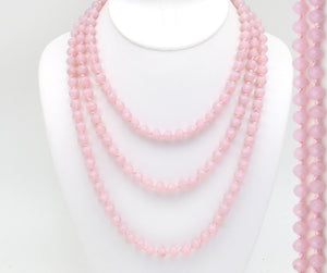 Knotted crystal bead necklace