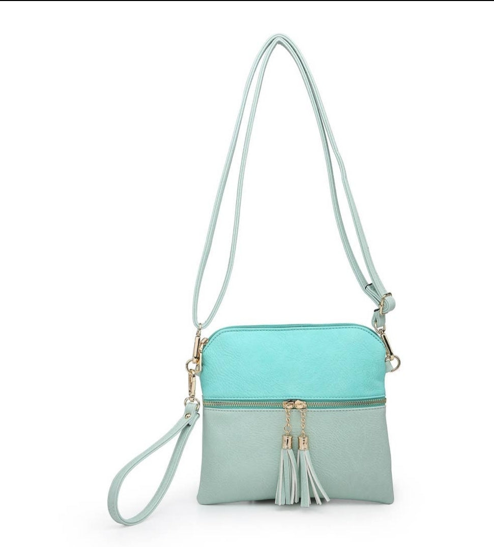 Tassel zip crossbody