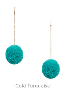 Pompom ball single earrings