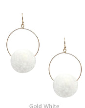 Load image into Gallery viewer, Pompom on hoop earrings
