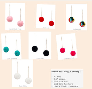 Pompom ball single earrings