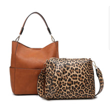 Load image into Gallery viewer, Abby Print Guitar Strap Bucket Bag: Leopard-Lt. Brown
