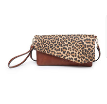 Load image into Gallery viewer,  Margot Clutch w/ Animal Print Flapover: Leopard-Brown
