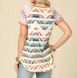 Rust Aztec top