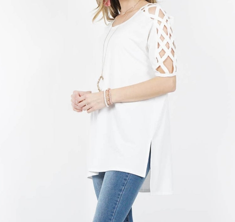 Criss-cross shoulder short sleeve