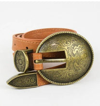 Load image into Gallery viewer, Oval Embossed Vintage Buckle Belt
