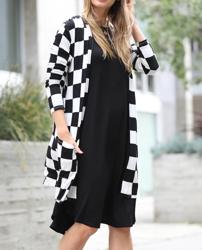 Checkered cardigan