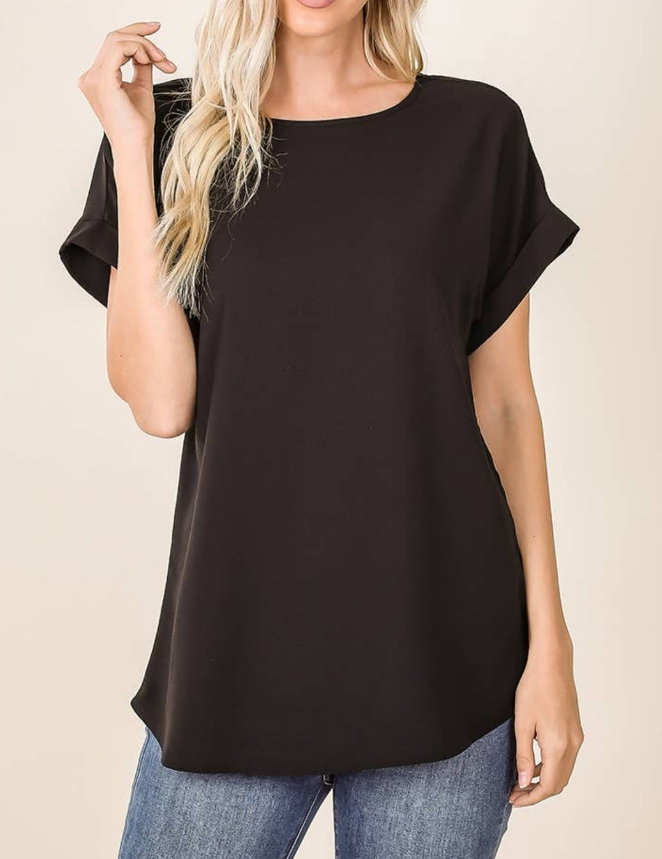 Woven black blouse