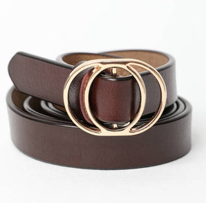 Double ring buckle belt