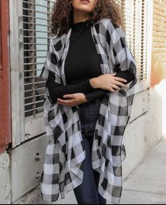 Lightweight buffalo check kimono