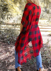 Lightweight buffalo check kimono