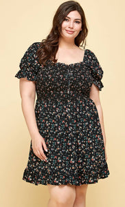 Plus size floral babydoll dress