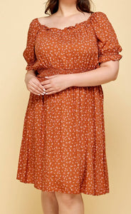 Plus size smocked waist dress