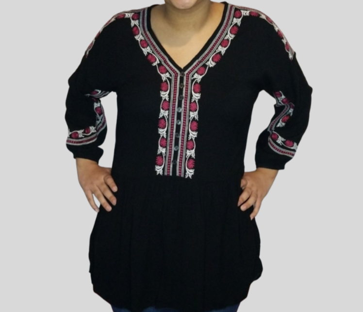 Embroidered Tunic Top