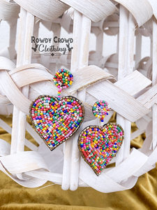 Beaded Heart Earrings